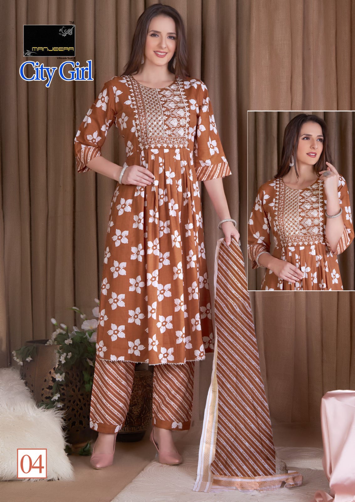 City Girl By Manjeera Nyra Cut Readymade Suits Catalog
